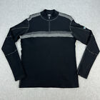 Kuhl Downhill Racr Mens Shirt M 1/4 Zip 100% Merino Wool Black Long Sleeve READ