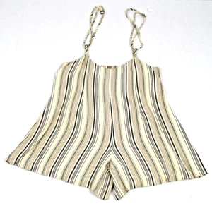 Shorts VTG 60s 70s Byer California Beige Ivory Pin Stripes High Rise Sz S/M - Picture 1 of 12