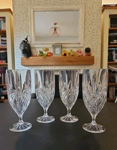 Godinger Milano Christmas Crystal Wine or Iced Tea Goblets x4 H20cm x W8cm - Picture 1 of 20