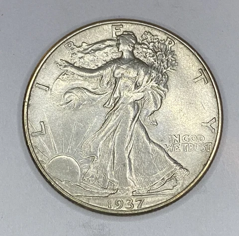 1937 d Walking Liberty Half Dollar looks to be au you grade Cover