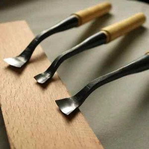 Cincel de codo de 3 piezas talla de madera agujero de excavación cuchara cuchillo plato bandeja herramientas - Imagen 1 de 4