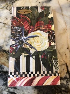 RETIRED NIP MacKenzie-Childs Christmas Scottish Bouquet Paper Guest Napkins - Picture 1 of 2