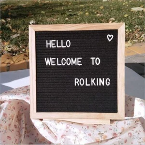 Changeable Symbols Felt Letter Board 10x10 Inch Blackboard Shop - Picture 1 of 18
