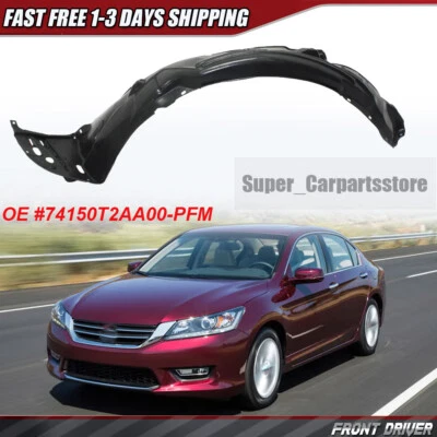 Fender Liner Splash Shield Front Driver LH Side Fit 2013-2015 Honda Accord Sedan - Imagem 1 de 4