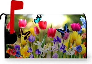 Spring Mailbox Covers Magnetic Letter Post Box Cover Wrap Decoration Welcome - Picture 1 of 25