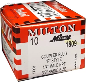 1/4" MNPT P Style Plug 10 Pcs Milton NPT Steel Box Free Delivery - Picture 1 of 9
