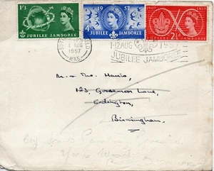 1957 Sg 557/9 World Scout Jubilee Jamboree First Day Cover - Picture 1 of 2