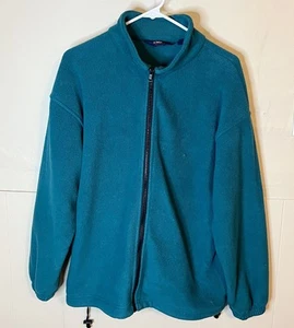 Vintage St Johns Bay SB Sport Mens Medium Teal 1/4 Zip Up Fleece Pullover Used - Picture 1 of 7