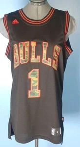 Derrick Rose #1 Chicago Bulls Adidas Black Red Camo Jersey Sz Small Preowned - Picture 1 of 13