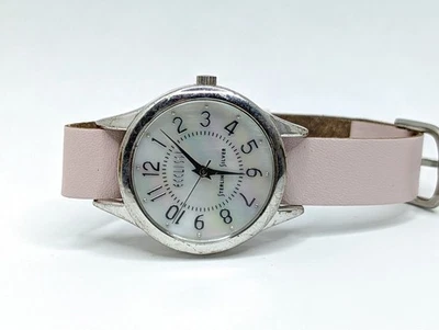 EUC ECCLISSI 23183 MOP Face Pink Band Ladies Sterling Silver Watch New battery - Image 1 of 4