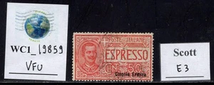 WC1_19859. ITAL.COL.:ERITREA. 50 cent. 1920 Espresso stamp. Sc. E3. Used - Picture 1 of 1