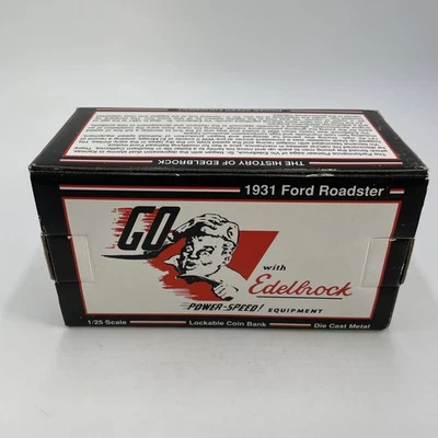 Eastwood 1931 Ford Roadster Bank "Go with Edelbrock" 1/25 Diecast NOS - Image 1 of 4