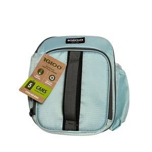 Igloo Vertical Lunch 5 Cans Cooler Bag Lunch Tote Cooler Aqua Blue - Picture 1 of 5