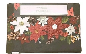 Juego de 4 manteles individuales reversibles 100 % algodón Envogue 13X19", flores vibrantes - Imagen 1 de 10