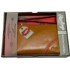 Rawlings Stadium Handgelenktasche offizielle Größe 6,5 x 4,5 x 1 hellbraunes Leder + abnehmbare Handschlaufe - Bild 1 von 15