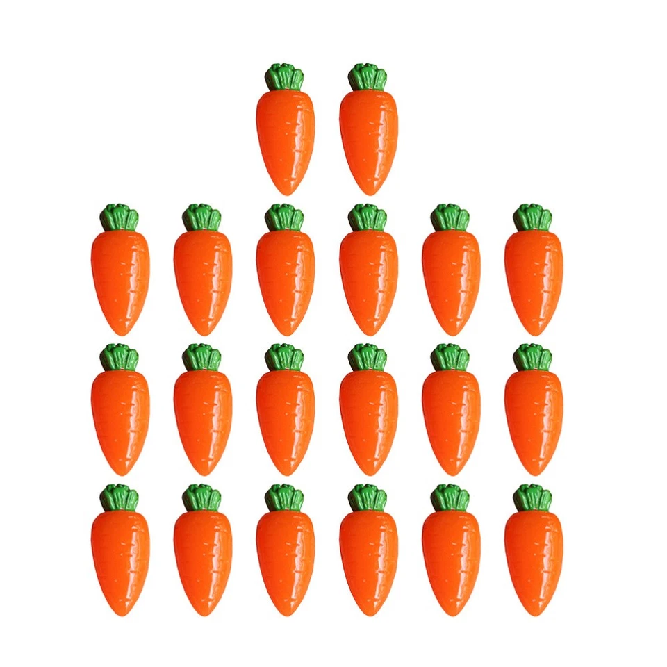  20 Pcs Miniature Flatback Carrot Easter Embellishments for Crafts - Image 1 of 4