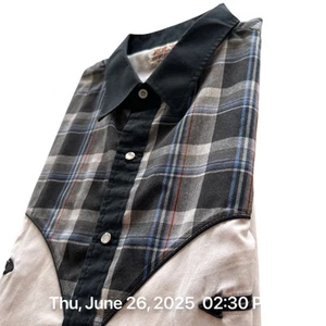 Camisa a Presión Ely Cattleman Perla Para Hombre XXL Blanca Gris A Cuadros Manga Larga De Colección - Imagen 1 de 10