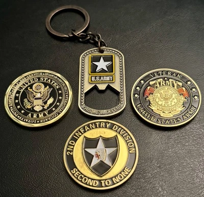 United States Army 2nd Infantry Division and Veteran Challenge coin set - Image 1 of 2