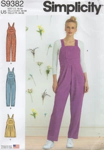 Simplicity Sewing Pattern 9382 Dungarees or Overalls Tie Back Size 16 - 24 New - Picture 1 of 13