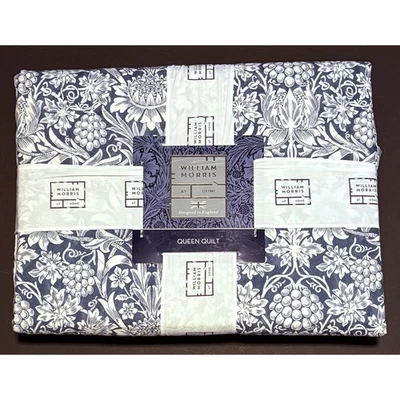 Colcha William Morris Girasol Azul Marino Queen 90 x 90" Azul Blanco Foto 1 de 4