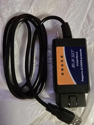 Adaptador de escáner ELM327 OBD2 para cable de herramienta de diagnóstico USB Ford ELMconfig Forscan Foto 1 de 2