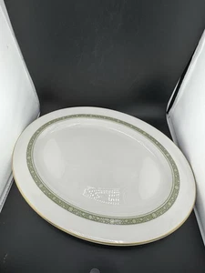 Plato de colección Royal Doulton Rondelay grande 16” X 12” borde verde excelente H.5004 - Imagen 1 de 7