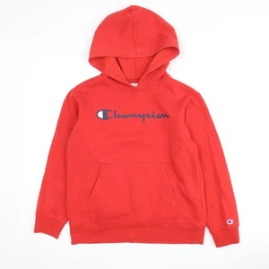 Champion Boys Red Pullover Hoodie, Size L Logo Accent - Picture 1 of 12