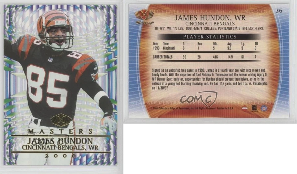 2000 Collector's Edge Masters Retail James Hundon #36 - Image 1 of 2