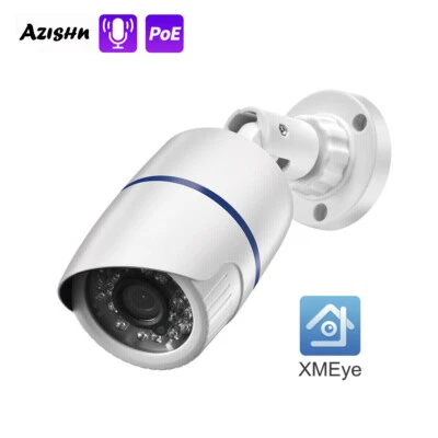 XMEYE 3MP POE DC IP Camera Audio White Outdoor Bullet Security Camera 2304*1296 - Image 1 of 4