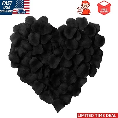 Pétalos de rosa negra artificiales realistas de 1000 unidades para celebraciones elegantes Foto 1 de 4