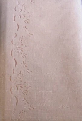 Spring Bouquet Cutwork Tablcloths 100% Polyester Pastel Pink Assorted Sizes - Image 1 of 2