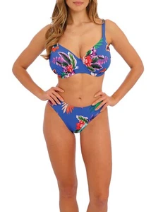 FANTASIE HALKIDIKI ULTRAMARINE UNDERWIRE FULL CUP BIKINI TOP & MID BRIEF 32E/10E - Foto 1 di 1