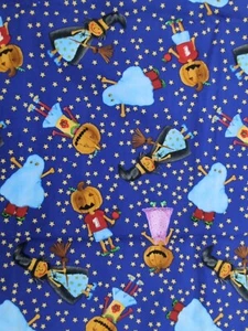 Vintage Halloween Cotton Fabric David Textiles Beth Ann Bruske Cute Kids 90s - Picture 1 of 7
