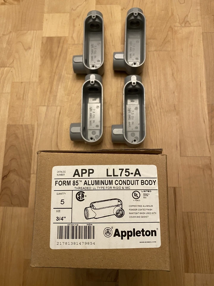 Appleton LL75-A  3/4" Aluminum Type LL Conduit Body Lot of 4 - Image 1 of 1