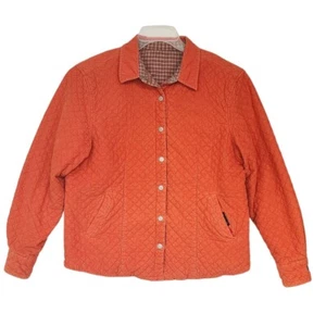 Guide Series Damen Jacke M orange kariert Wende Steppmantel Cord  - Bild 1 von 10