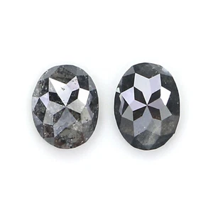 0.66 CT Natural Loose Oval Pair Diamond 4.95 MM Salt And Pepper Diamond QL2545 - Picture 1 of 8
