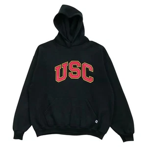 USC TROJANS FELPA CON CAPPUCCIO XL UOMO NERA FELPA PULLOVER RUSSELL ATLETICA VINTAGE - Foto 1 di 2