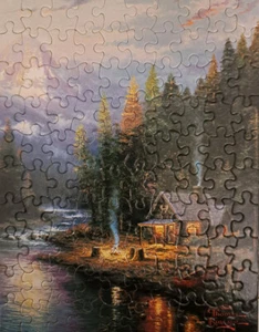 Rompecabezas Thomas Kinkade FIN DE UN DÍA PERFECTO cabina 100 piezas SIN CAJA 100% - Imagen 1 de 3