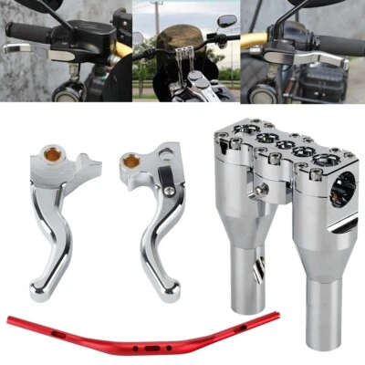For Harley Dyna Street bob 2 FINGER Handle Brake Clutch Lever Handlebar w/ Riser - Image 1 of 4