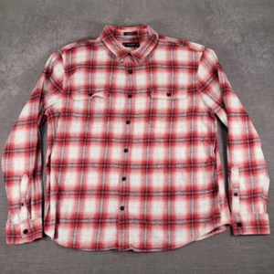 Lucky Brand Flannel Shirt Classic Fit Button Up Long Sleeve Red Plaid XL - Picture 1 of 12