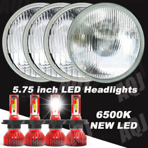 4PCS 5.75" 5-3/4" Round LED Headlights Hi/Lo Beam for Chevy Chevelle 1964-1970