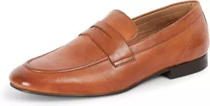 Zapatos mocasines H by Hudson Bolton de cuero para hombre talla 8/42 tostados PVP £80 - Imagen 1 de 6