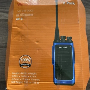 ARCSHELL AR-6 RECHARGEABLE LONG RANGE TWO-WAY RADIO WALKIE TALKIE/G - Picture 1 of 7