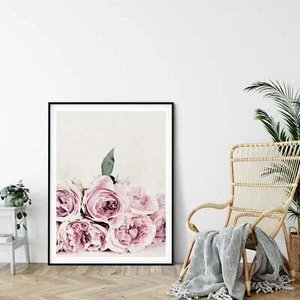 Arte de peonía, estampado de pared de peonía, decoración de dormitorio peonía rosa, estampado de decoración del hogar - Imagen 1 de 5