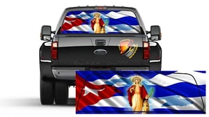 Santa Barbara Cuban Flag Rear Window Graphic Decal Truck Bandera Cubana - Picture 1 of 4