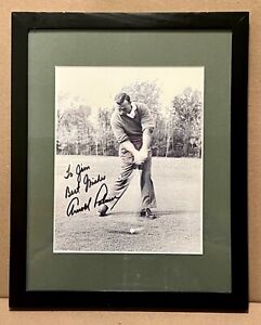ARNOLD PALMER Autographed Photo, "To Jim, Best Wishes" - Black Frame, Green Mat