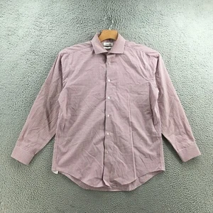 Calvin Klein Slim Fit Button Up Dress Shirt Mens 32/33 Multicolor Gingham Cotton - Picture 1 of 14
