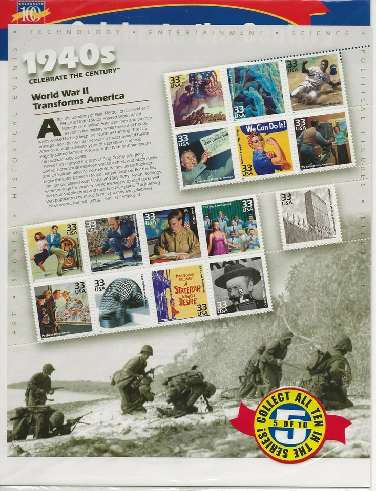 Celebrate the Century 1940 in Original Packaging, Scott #3186, Mint NH - Image 1 of 1