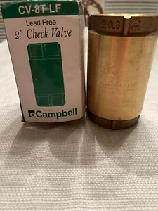 NEW Campbell 2" Lead Free Check Valve CV-8T LF Bronze Casting Red Brass - Picture 1 of 4