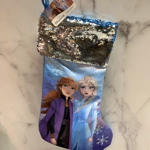 Disney Frozen 2 Elsa and Anna 20 Inch Christmas Stocking Flip Sequins - Picture 1 of 4